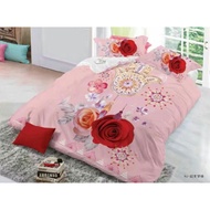 SmartLivingPro 7 in 1 Bedsheet and Comforter With Roses Flowers 3D Design