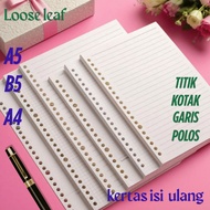 Loose Leaf A5, B5, A4 Binder File paper, 20 Holes, 26 Holes Bookpaper Refillable Brown paper