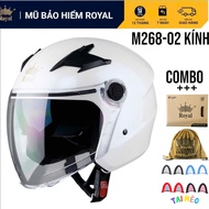 ROYAL Mũ 3/4 Đầu M268_02 Kính Hàng Chính Hãng ROYAL HELMET BH 12 Tháng