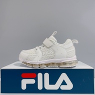 FILA KIDS Middle Child White Full Air Cushion Velcro Felt Comfortable Conte Cup Sports Jogging Shoes Casual 3-J406Y-111