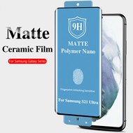 Samsung Galaxy S8 S9 S10 S20 S21 S22 S23 S24 Plus Note 8 9 10 20 Ultra Matte Ceramics Full Cover Tempered Glass Screen Protector