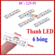 (5 pieces) 6-bulb led bar DC 3.2V-5V white light