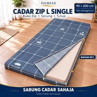 DAMIAS Sarung Tilam Zip L Single 90x200cm | Cadar Untuk Tilam Nipis 90x190cm 1-8cm
