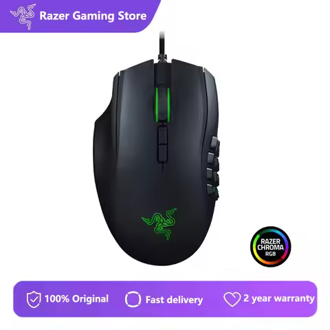 Razer Naga Left Handed Edition Ergonomic MMO Wired Gaming Mouse for Left-Handed Users Mechanical Swi