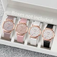 4PCS Featuring A Rose Gold Case Paired With A Glitter-Infused Dial, This Timepiece Is Available With