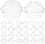 NOLITOY 200pcs Transparent Mid-autumn Moon Cake Container Dome Clear Round Cupcake Box Mousse Cake Muffin Carrier Macaron Dessert Holder
