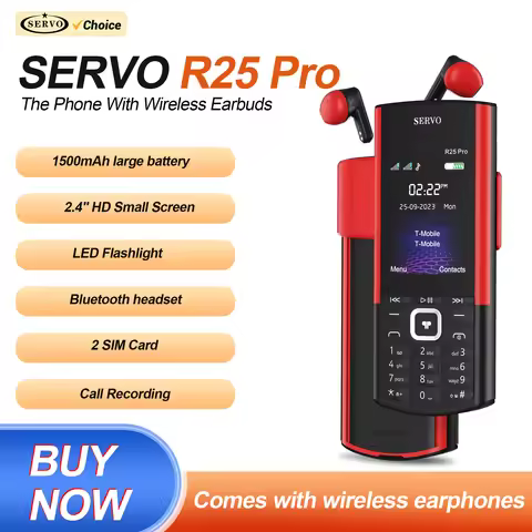 SERVO R25 PRO Bluetooth Earphones Mobile Phone Dual SIM Cards Call Recording Speed Dial FM Radio 2G