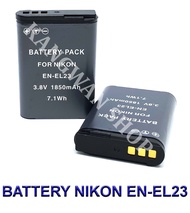 (แพ็คคู่ 2 ชิ้น) EN-EL23 \ ENEL23 แบตเตอรี่สำหรับกล้องนิคอน Camera Battery For Nikon Coolpix P600,P6