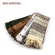 【Must-Have Gadgets】 100% Cotton Shemagh Tactical Desert Arab Scarf 110*110cm Unisex Winter Keffiyeh 