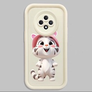 Case For OPPO Reno 12F 4G 12F 5G F27 5G Cute Tiger Phone Three-Color Silicone Soft Shell Shockproof