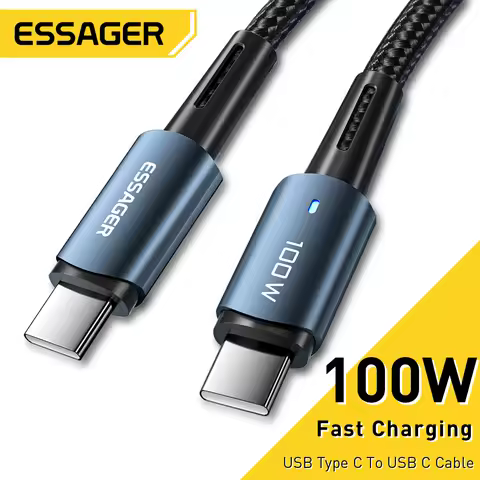 Essager PD100W 60W USB Type C To USB C Cable Cord Fast Charger QC 4.0 Wire For Xiaomi Poco Laptop Sa