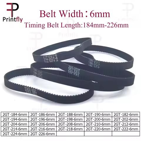 Printfly 2GT/GT2 Timing Belt 184 186 188 190 192 194 196 198 200 202 204 206 208 210 212 214 216 218