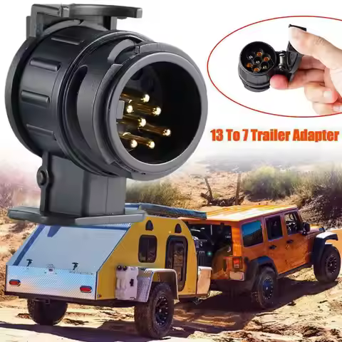 13 To 7 Pin Plug Adapter Durable Trailer Connector 12V Towbar Towing Plugs Socket Adapter Protect Co