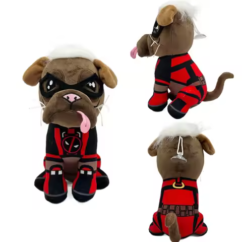 Dogpool Plush Deadpool Plushie Toys Movie Cartoon Cool Cut Dog Stuffed Pillow Bolster Room Decoratio