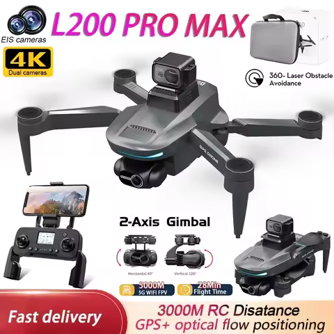 2025 LYZRC L200 PRO MAX Drone 4K Professional EIS Dual Camera 2-axis PTZ Obstacle Avoidance Brushles