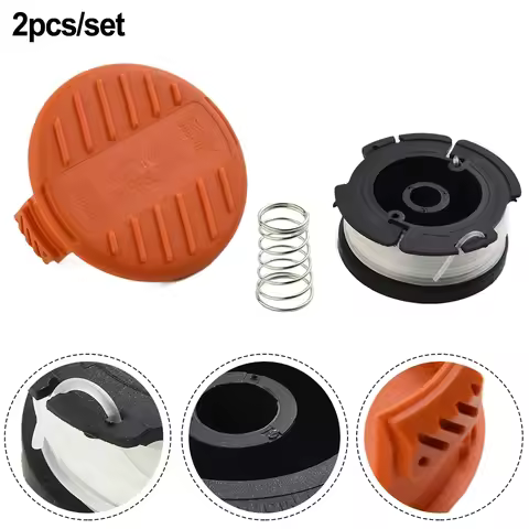 For Black & Decker Trimmer Spool & Line + Cover Spool Cap BDST182ST1 BDST5530CM BESTA525 BESTA528 BE