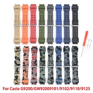 Resin TPU Watchband Straps For Casio G9200/GW92009101/9102/9110/9125 Replace Wrist Band With Screws 