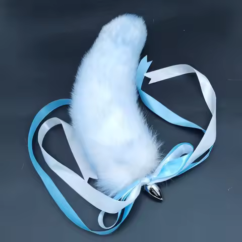 Ice Blue Fox Tail Butt Plug Dog Cat Anal Removable Small SizesmSex Toys Couple Butt Plug Tail