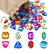 20/100Pcs Gems Pirate Treasure Jewels Fake Acrylic Gems Multicolor Bling Plastic With A Drawstring B