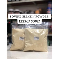 BOVINE FINE GELATIN POWDER (B10150-30) RETAIL 500GR HALAL SUITABLE FOR PUDDINGS,/CREAMS, SNACKS, ETC