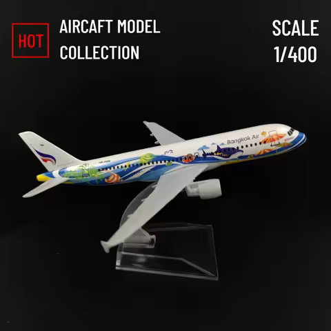 Scale 1:400 Metal Airplane Replica Bangkok Air Asia Airline Aircraft Diecast Aviation Miniature Kids