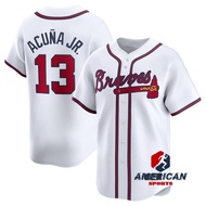 Men's MLB Atlanta Braves Ronald Acuña Jr. White baseball jersey
