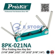 Pro'sKit 8PK-021NA 7pcs Folding Hex Key Set (1/16",5/64",3/32",1/8",5/32",3/16",1/4")