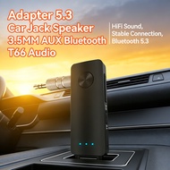 T66 AUX Car Speaker Receiver, 3.5MM Jack Bluetooth 5.3 Car Bluetooth Adapter