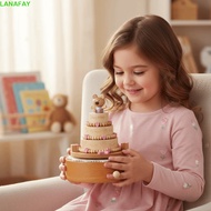 LANAFAY Rotatable Music Box, Retro Design Ballet Dancing Girl Wooden Carousel Music Box, Vintage Sty