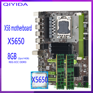 Kkde ชุด Lga1366 Moederbord X58,ชุดพบกับหน่วยประมวลผล X5650 Xeon En 8Gb(2 Sticks * 4Gb) Ddr3 Ecc 1333Mhz 10600r Ram
