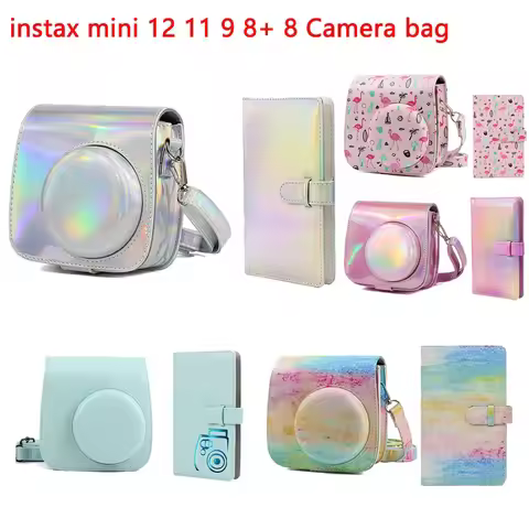 Fujifilm Instax Mini 11 12 Camera Accessory Artist Oil Paint PU Leather Instant Camera Shoulder Bag 
