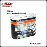 Osram Night Breaker Unlimited H3 Light Bulb 1Pair ( Made In Germany)