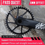 PASS QUEST-3-Nail Narrow Wide Chainring, 6mm offset , for GX SX MTB, Gravel, Large Tooth Number, Cro