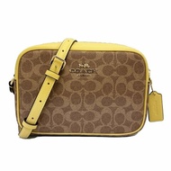 【全新】COACH C LOGO斜背相機包(黃)