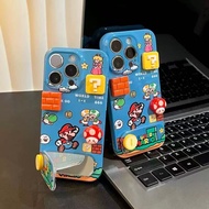 For OPPO Reno 14 14F 13F 13 12F 12 11 10 Pro 11F Cartoon 3D Mushroom Mario Case Luxury Make Up Mirro