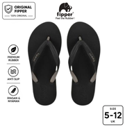 Fipper Black Series – M Sandal Jepit Anti Slip Pria Original Ringan Nyaman Hitam Black / Brown Mocha
