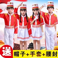 2023 New Style Children's Drum Uniform Kindergarten Flag Raiser Clothing Elementary School Students 