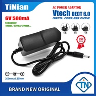 【Gutana】 ❂❁ 6V 500mA AC/DC Adapter for Vtech DECT 6.0 Digital Cordless Phone Base Swithing Power Supply Charger PSU