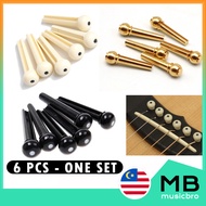 Guitar Accessories Replacement 6 Pcs Acoustic Guitar Bridge Pins End Pin Acoustic ( Ivory / Black/Bronze ) Saddle Nut