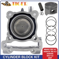 Yamaha NMAX V1 AEROX V1 XSR155 R15 V3 Tiger Cylinder Block Kit (w/ Piston Rings Pin Clips)