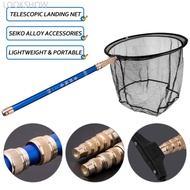 LOOKSHOW Ultralight Carbon Fishing Pole Telescopic Landing Net Triangle Folding Fishing Net Fishing 
