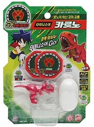 Dino Mecard Tinysour CARNO Tiny Dinosaur Toy Red Color Carnotaurus Figure Egg Capsule Storage Sho...