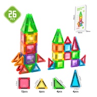 Romboss 3.75cm 26/40pcs Mini Magnetic Tiles Travel Set with Iron Box Educational Portable Magnet Toy