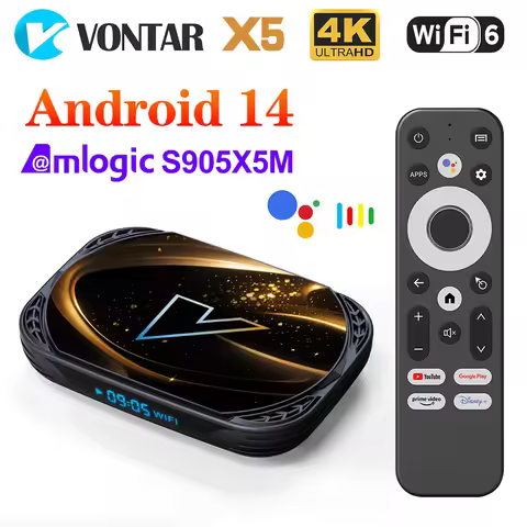 VONTAR X5 Android 14 TV Box Amlogic S905A (S905X5M) 4GB 128GB 32GB 64GB 1000M Wifi6 4K AV1 Google Pl
