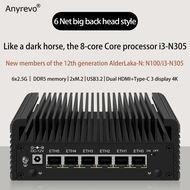12th Gen 2.5G Soft Router Firewall 6x i226-V 2500M 6 LAN  Intel i3 N305 N100  Mini PC DDR5 2xHDMI2.1