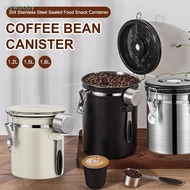 [IVY] Coffee Canister Airtight One Way Valve Stainless Steel Kitchen Food Storage Container With Dat