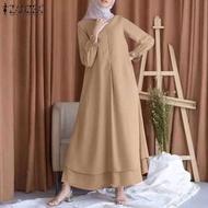 MOMONACO ZANZEA Muslim Women Elegant Dress