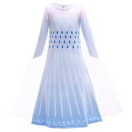 CVN43 Frozen 2 Costume for Girls Princess Elsa Dress White Ball Gown Birthday Kids Snow Queen Cosplay Clothing EY
