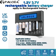 Palo 8 slots Battery Charger for 1.2v NI-MH AA AAA Rechargeable Battery or 3.7v 18650 18500 16340 14