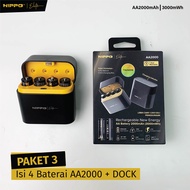 Hippo TANOS BATERAI (Battery) AA 1.5V 2000mAh LI-ION High Energy 3000mWh Fast Charging USB untuk Con